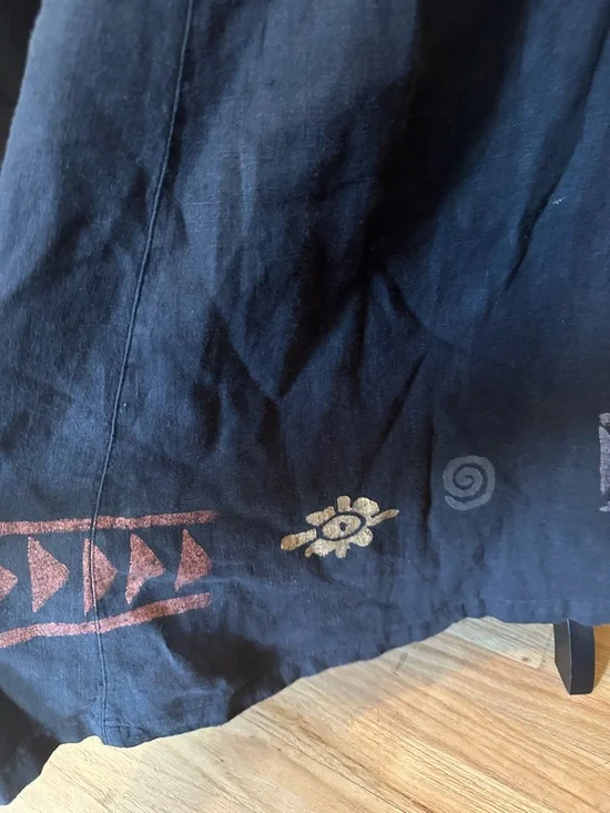 Amazing vintage linen dress with sun painted design - Picture 6 of 9